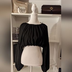 Vici Collection Fergie Sleeved Crop Top black SZ small
